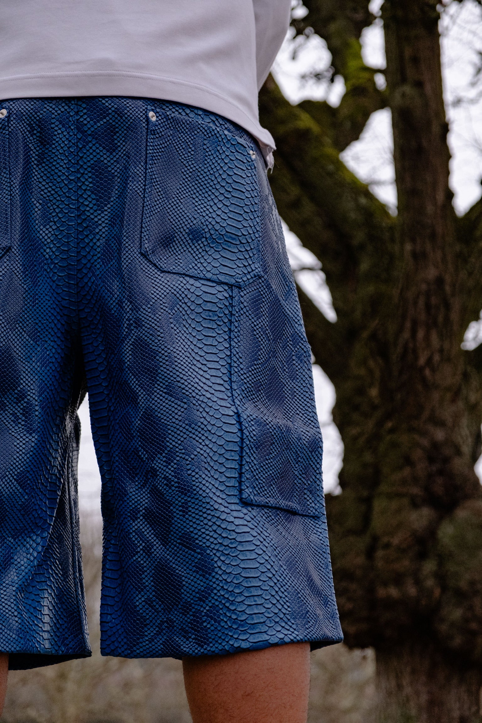 Short similicuir Bleu