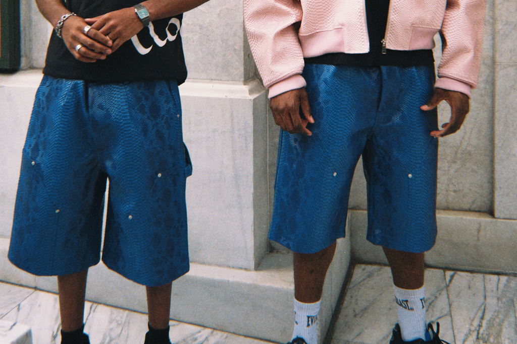 Short similicuir Bleu
